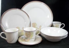 Noritake Cafe du Jour Lot of 1 Dinner 1 Salad Plate 3 Soup Bowl & 3 Cup & Saucer