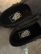 VANS Asher Black Canvas Slip-On Sneakers Wome...