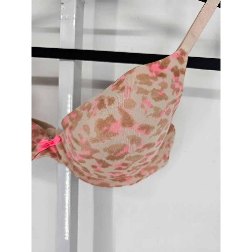 Camiseta Xhilaration Talla 36C Sujetador Push Up Rosa Tostado Estampado Leopardo Foto 2 de 4