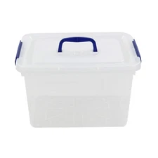 Versatile Storage Organizer Plastic Bins with Lid 12 Quart Latching Box Set of