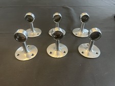 Six Stainless Steel Towel Bar Brackets Heavy Duty Wall Mount Holders 2.5  Base