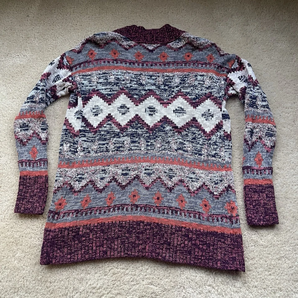 Mossimo 女式开襟阿兹特克针织开衫 - M 码 - 多色 - VGUC — 第 4/4 张图片