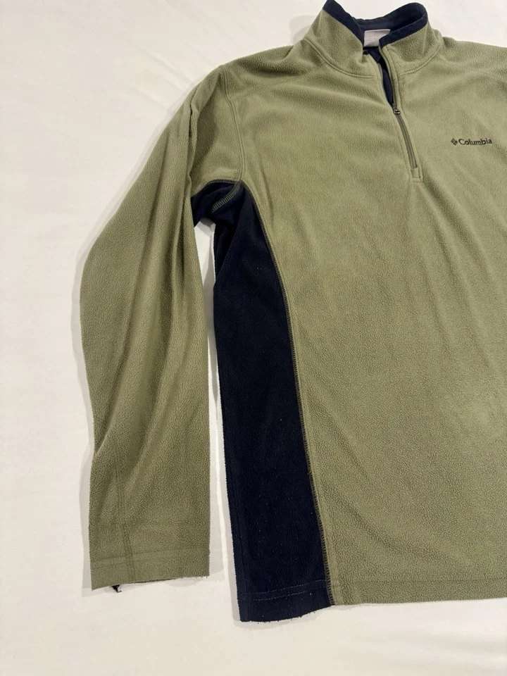 Columbia Sudadera Pullover Cremallera 1/4 Para Hombre Talla Grande Color Salvia Manga Larga Foto 2 de 4