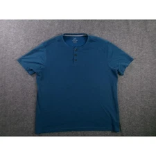 George Shirt Mens Large Teal Henley Classic Comfortable Everyday Basic Outdoor