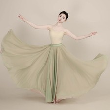 D18Women's Bright Lyrical Dance Skirt 720  Double Side Modern Ballet Swing Dance