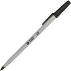Business Source Ballpoint Stick Pens Fine Pt Light Gray Barrel Black Ink 37503