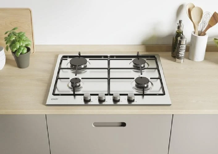 Candy piano cottura Idea CHW6BRX Acciaio inox Da incasso 60 cm Gas 4 Fornello(i) - Immagine 4 di 4