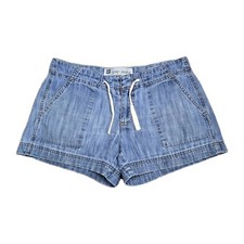 Vtg Y2K Gap Jeans Denim Light Wash Shorts w Drawstring Waist Cotton Size 6 x 4"