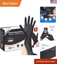 Nitrile Exam Gloves, 4 Mil Black Gloves Disposable Latex Free Powder Free, Fo...