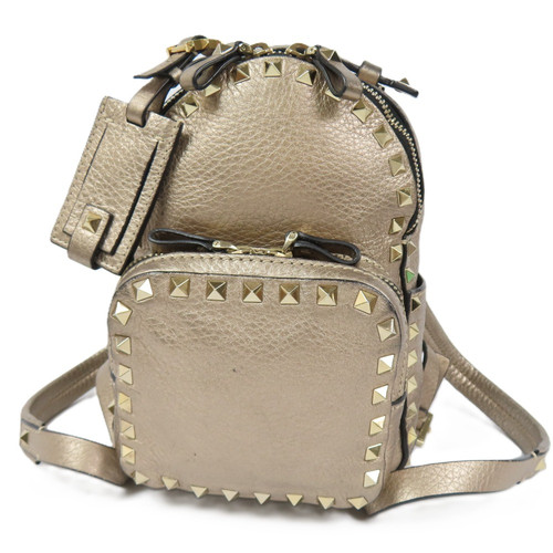 VALENTINO  Backpack bag Mini bag Backpack Â· Daypack Champagne Gold Italy Used