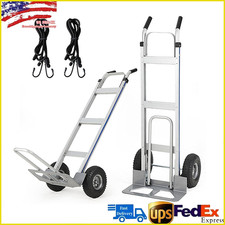 Portable Aluminum Hand Truck Dolly Cart 600lb Moving Platform Trolley 10" Wheels