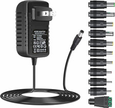 New Universal 12V 2A AC Adapter 24W Power Supply With 11 DC Plug Tips 100-240V