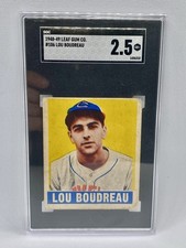 Lou Boudreau, Rookie Card, 1948 Leaf #106, HOF - SGC 2.5 GD+ CLEAN COPY ??. rookie card picture