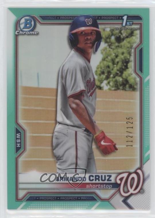 2021 Bowman Chrome Prospects Aqua Refractor 112/125 Armando Cruz #BCP-247 o8g