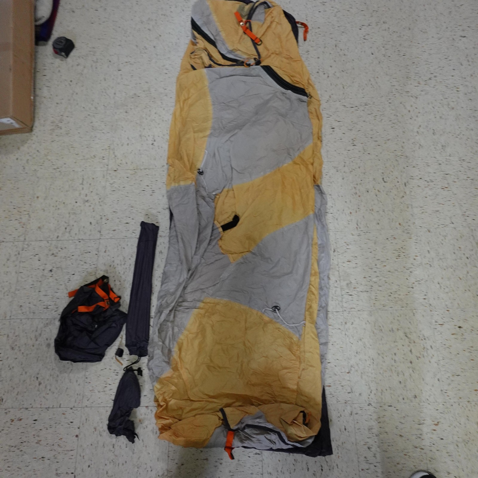 REI Half Dome 2 HC Tent 2 Person Backpacking W Rainfly Poles Stakes Orange Gray