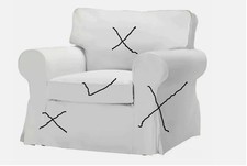 Gebrauchter Ikea EKTORP Bezug für Sessel Sitzkissen, BLEKINGE WEISS,200.475.96,