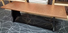 Vintage Copper Topped Oak Coffee Table 
