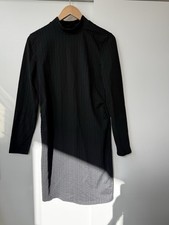Black Long Sleeve Maternity Dress With Side Ruching Size XL