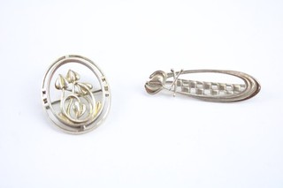 Ola Gorie Sterling Silber Broschen keltische Blumen durchbrochen x 2 (10g)