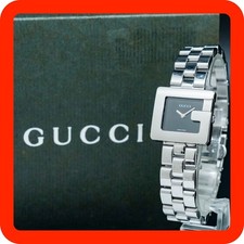 Orologio da donna al quarzo con quadrante quadrato nero GUCCI 3600L in...
