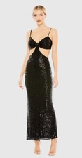 Mac Duggal Black Sequin Gown With Cut-outs, NWT, Size 6, MSRP $298