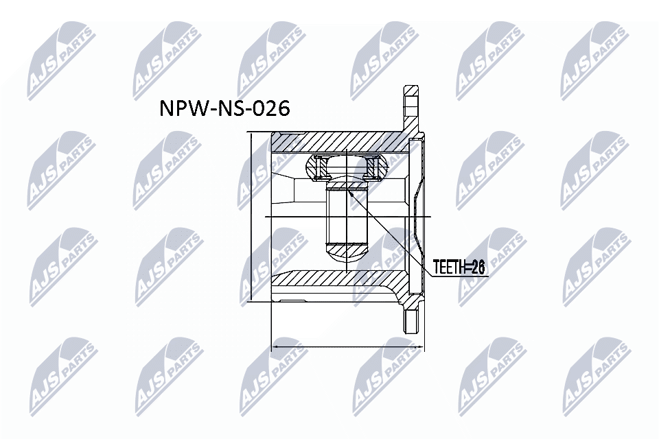 Fits NTY NPW-NS-026 INNER CV JOINT