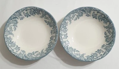 Spode Delamere Lakeside 7” Cereal Soup Bowls x 2 VGC - Image 1 of 3