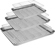 Stainless Steel Baking Sheet with Rack Set, Cookie Sheet with Cooling Rack, Set