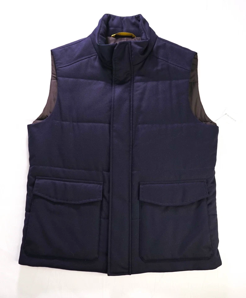 $1,395 Canali Solid Navy Wool Vest 40US (50EU) L - Image 2 of 4