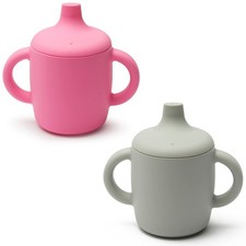 8 Oz Silicone No Spill Sippy Cups For Toddlers and Babies Dishwasher and Mi...