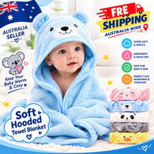 Baby Hooded Bath Towel Soft Cartoon Animal Newborn Toddler Bathrobe Wrap Blanket