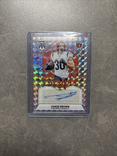Chase Brown 2024 Panini Mosaic Scripts Silver Mosaic Auto Cincinnati Bengals NFL