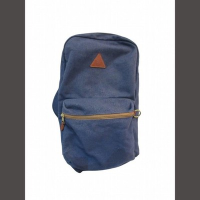 Il Bisonte backpack daypack navy canvas Used 2250f97303d1c39522784be12c913dc8