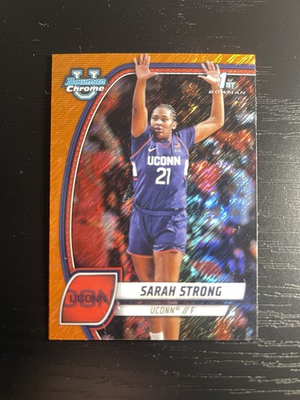 #ad Sarah Strong 2024 25 Bowman U Chrome Orange Shimmer Refractor 21 65 #62 Jersey # $125.00
