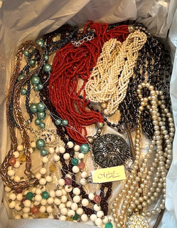 15 LBS HUGE Jewelry Lot Vintage Now Pieces 100% Wearable not tested (J106)