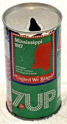 1970's 7 Up- The UnCola -Lemon Lime   -Mississippi-12 oz-Steel Soda-Pop Can