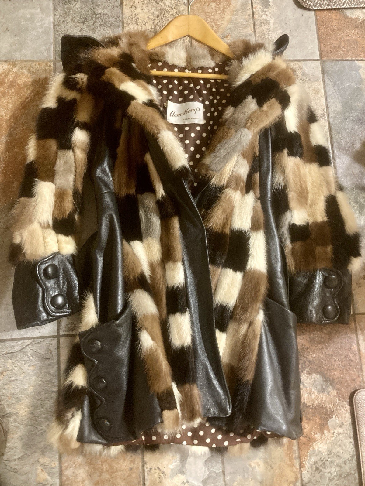 Multi Color Patchwork MINK Jacket Coat w/Leather … - image 8