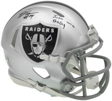 DJ Turner Signed Raiders Silver Speed Mini Helmet 