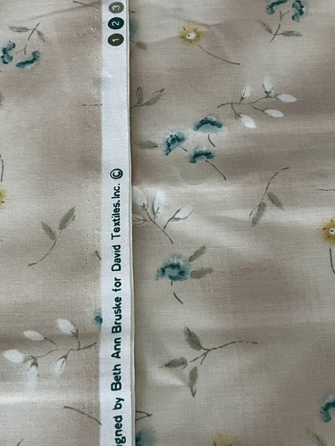 3 Yds Beth Ann Bruske David Textiles Floral Fabric - Picture 2 of 5