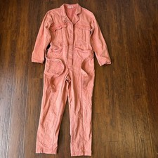 ALEX MILL Jumpsuit Womens S Dusty Rose Twill Belted LS Utility Work Minimalist