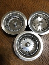 3 Kitchen Sink 3-1/2 Inch Stainless Steel Drain Assemblies Wth Strainer Basket