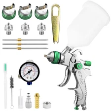 Hvlp Gravity Fed Air Spray Gun W/1.4/1.7/2.0mm Nozzles Car House DIY Paint Gun