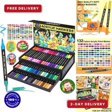 Amamao 132 Colors Acrylic Paint Markers Brush Pens Set for Art