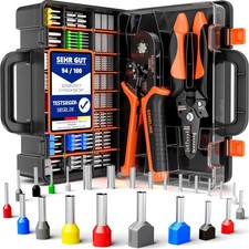 Sechskant Crimpzange Set, 24 Arten 0,25-10mm&sup2; Aderendh&uuml;lsen Set mit Abisoli...