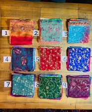 25 Sari Squares 6"x6" Mixed Colour Recycled Scraps For Crafts (B)