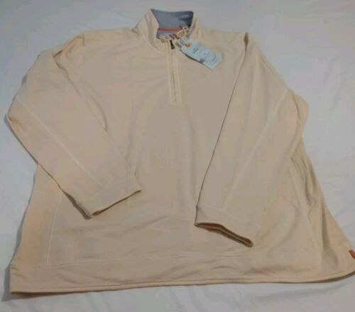 Tommy Bahama Ben And Terry Half-Zip BEIGE XXL/TTG NWT
