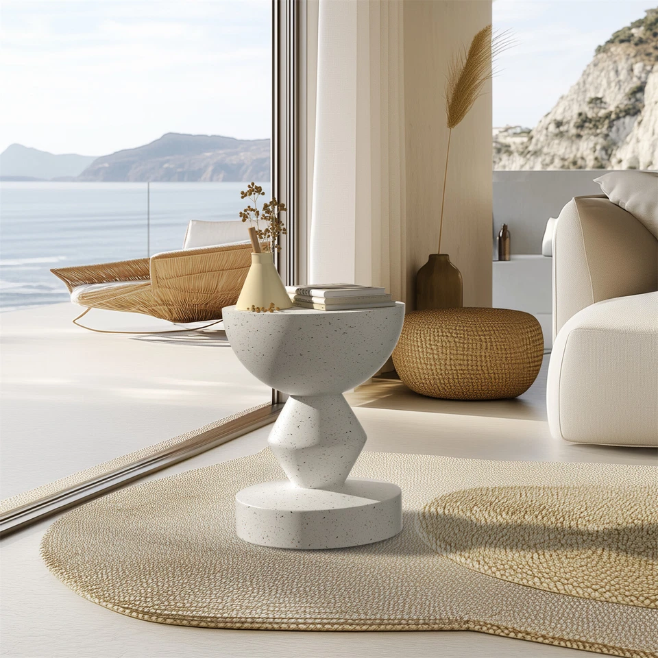 Decorative Garden Stool Concrete Side End Table for Patio Small 18'' Plant Stand - Image 4 of 4