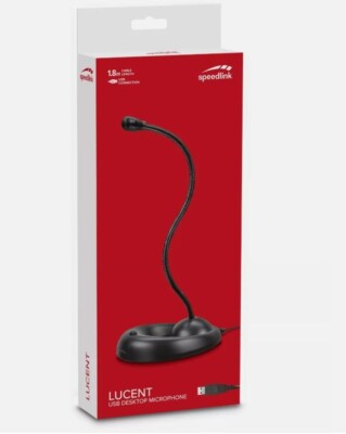 Speedlink USB Tisch-Mikrofon Desktop Microphone Mic Standfuß Ständer PC Notebook