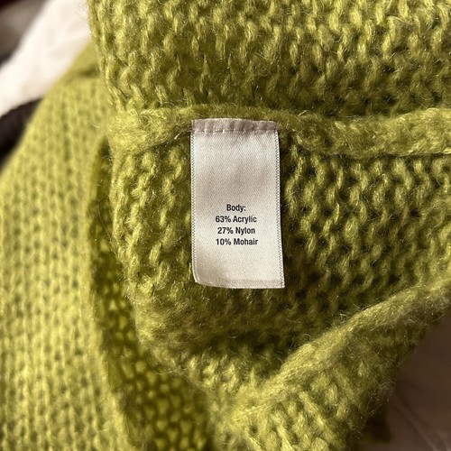 Sahalie x Anthropologie Lime Green Soft Mohair Blend Pullover Sweater Large - Picture 6 of 6