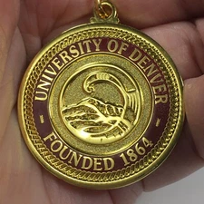 University of Denver Founded 1864 Medallion Keychain Zipper Pull Jostens 1-1/2"